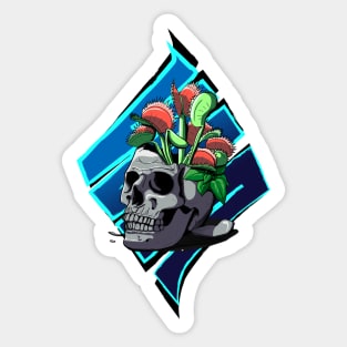 Venus flytrap in a Skull Sticker
